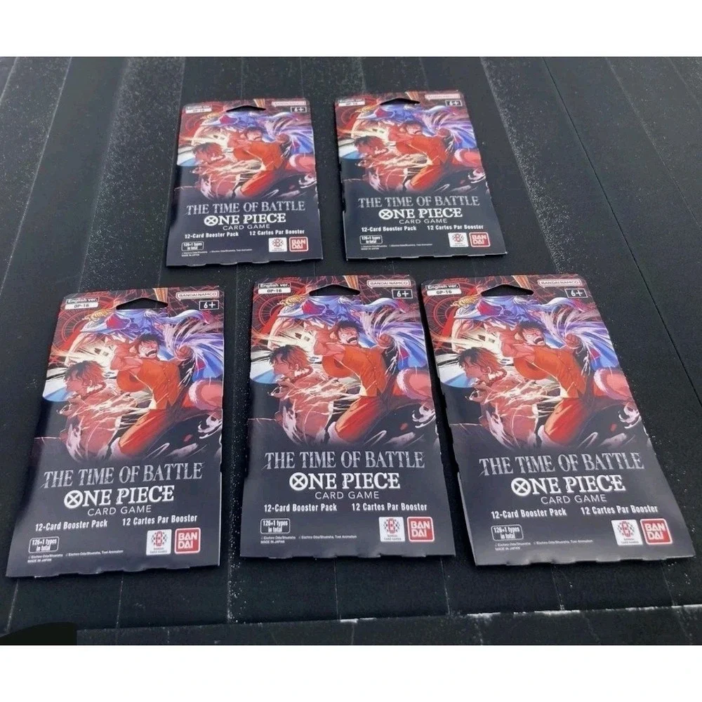 5x One Piece OP-16 The Time of Battle Booster Sleeved Packs Sleeved